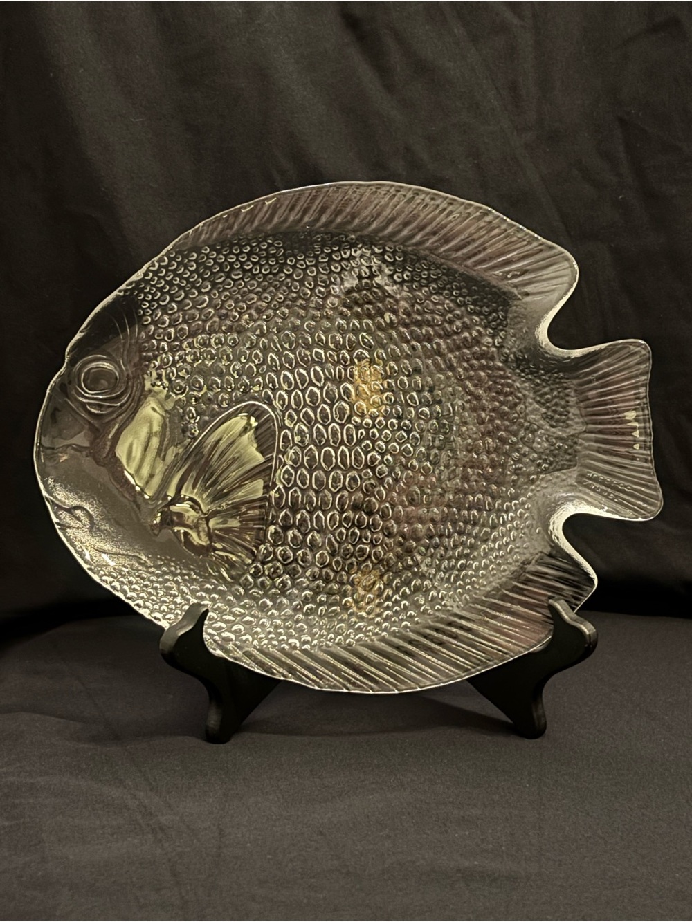 Vintage Arcoroc France Clear Glass Fish Shaped Replacement Plate
